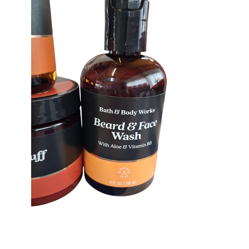 Mens Bath & Body Works Beard Care 3- Set Beard Wash + Scruff Cream +Oil Grooming